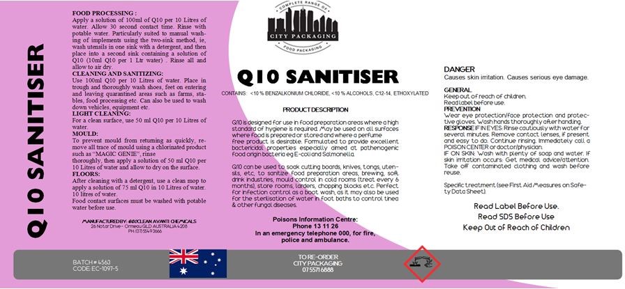 1 CityPack Q10 Sanitiser Rinse Free Food Prep and Sink Sanitiser 20ltr